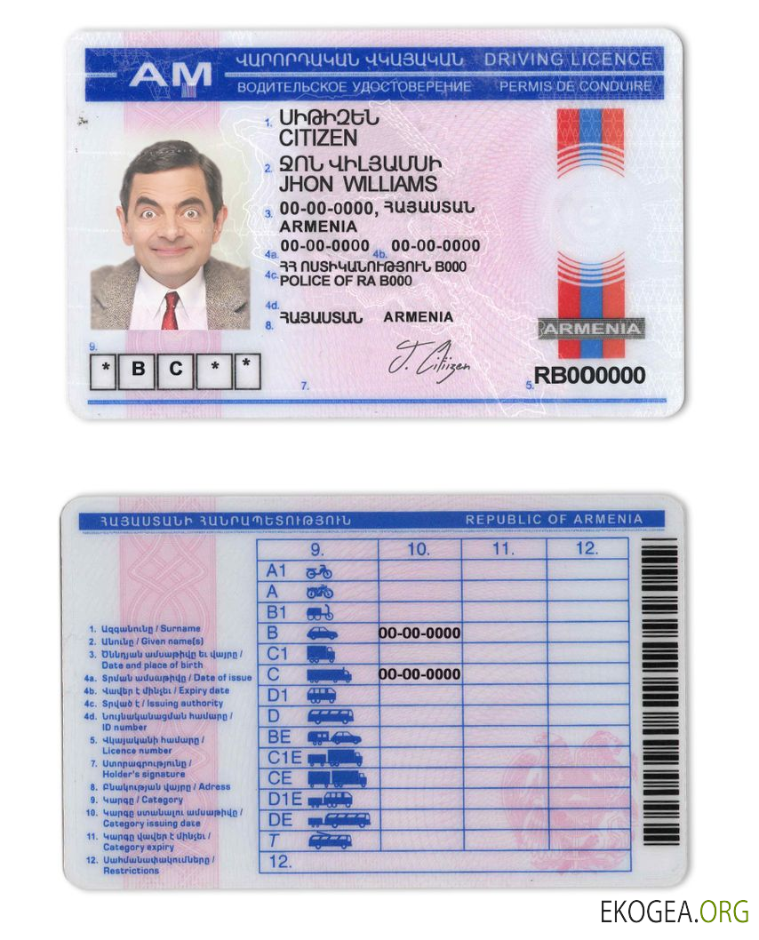 Armenia driving license
